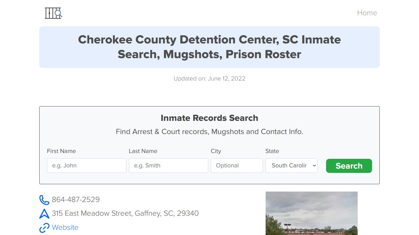 Cherokee County Detention Center, SC Inmate Search ...